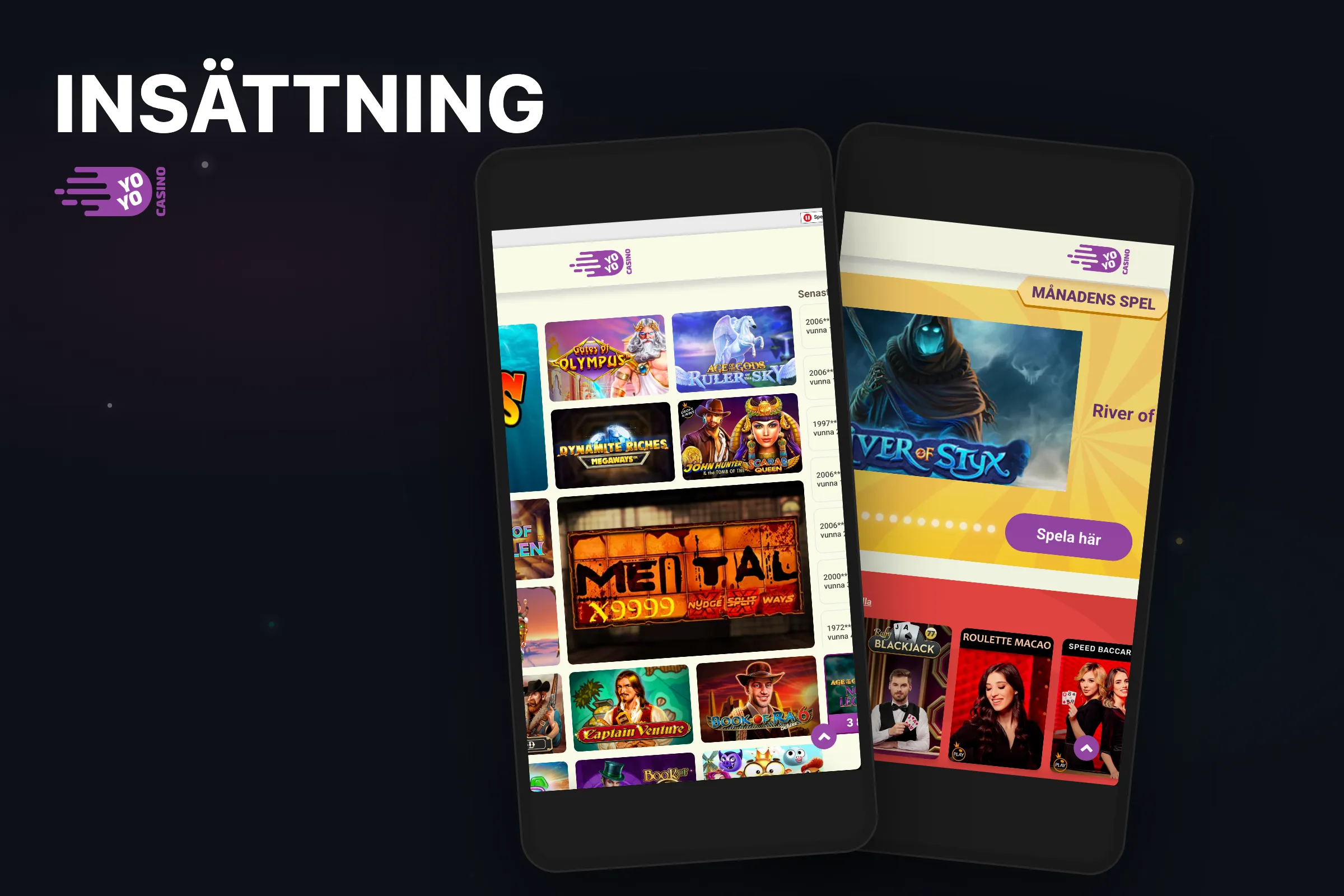 Insättning på Yoyo Casino via BankID och Trustly.